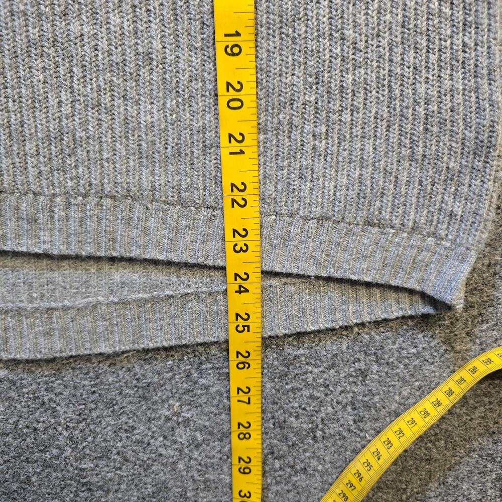 J Crew Sweater Womens Size Small Gray Wool Knit Crew Neck Elbow Patches Capsule - Picture 6 of 9